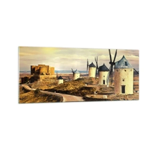 Tablou pe sticlă - Don Quijote apare imediat - 100x40 cm