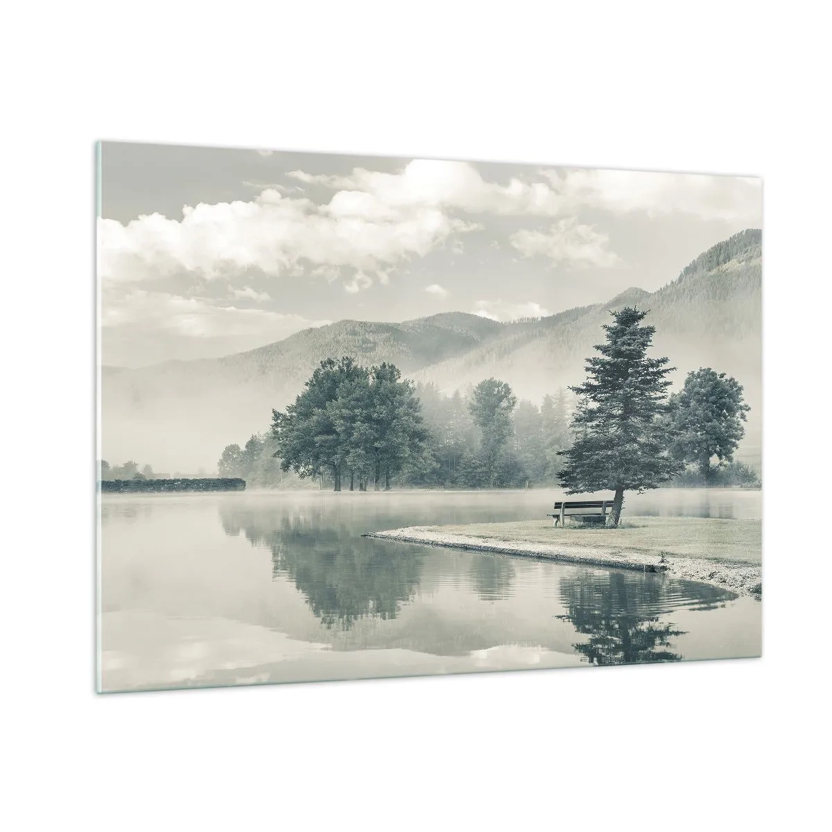 Tablou pe sticlă - Lacul încă doarme - 100x70 cm
