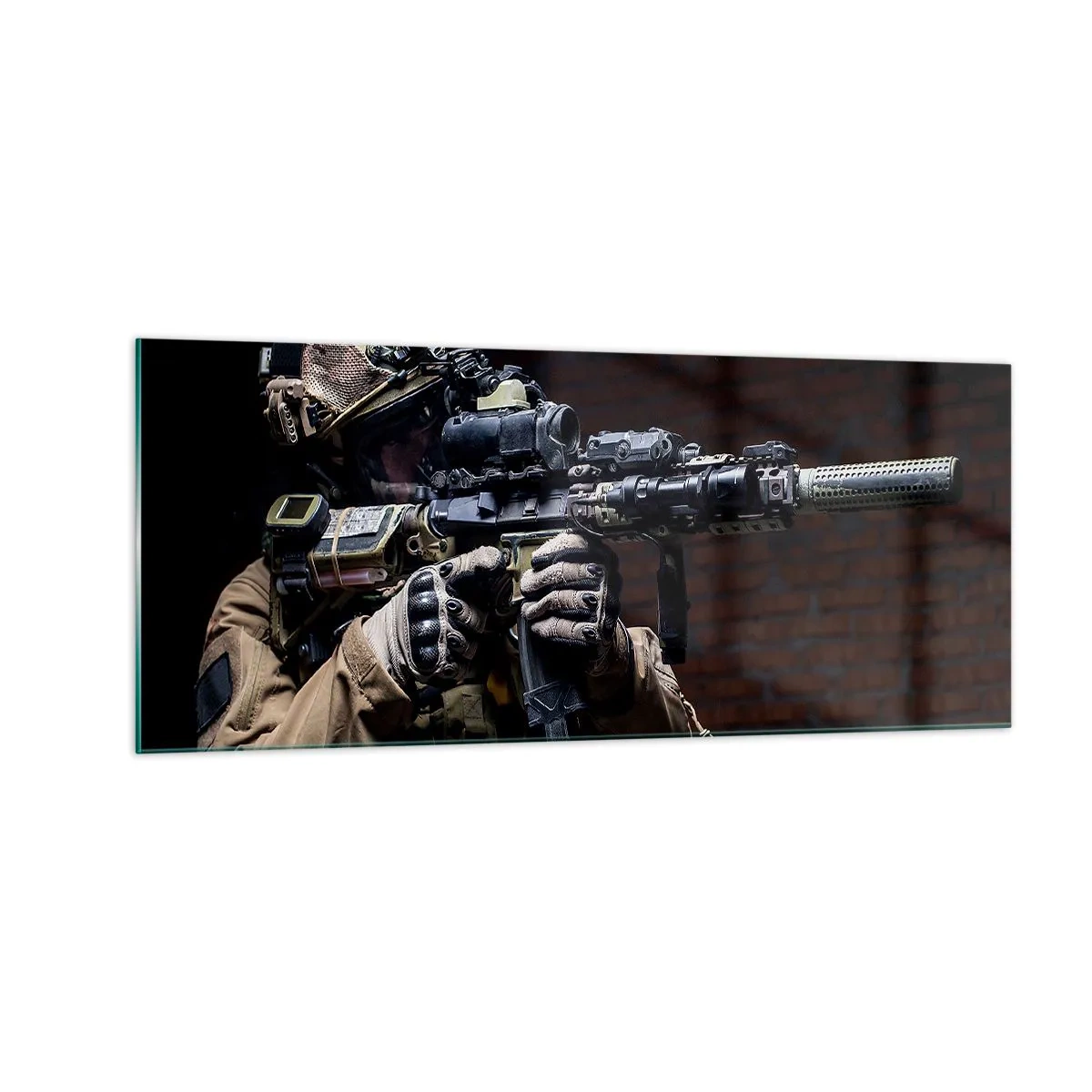 Tablou pe sticlă - Eficient mortal - 100x40 cm