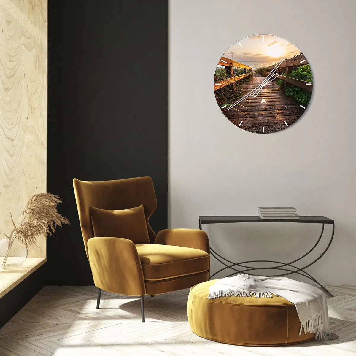 Ceas de perete - Ceas pe sticlă - Și direct la țărm - 40x40 cm