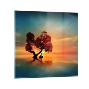 Tablou pe sticlă - Lume îndepărtată și tăcută - 30x30 cm