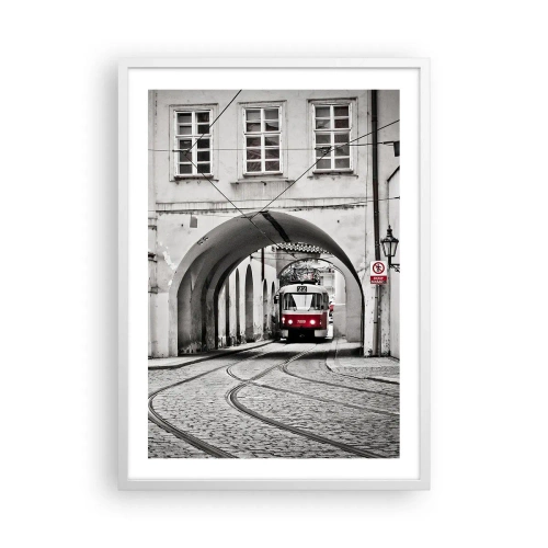 Poster în ramă albă - Printr-un labirint urban - 50x70 cm