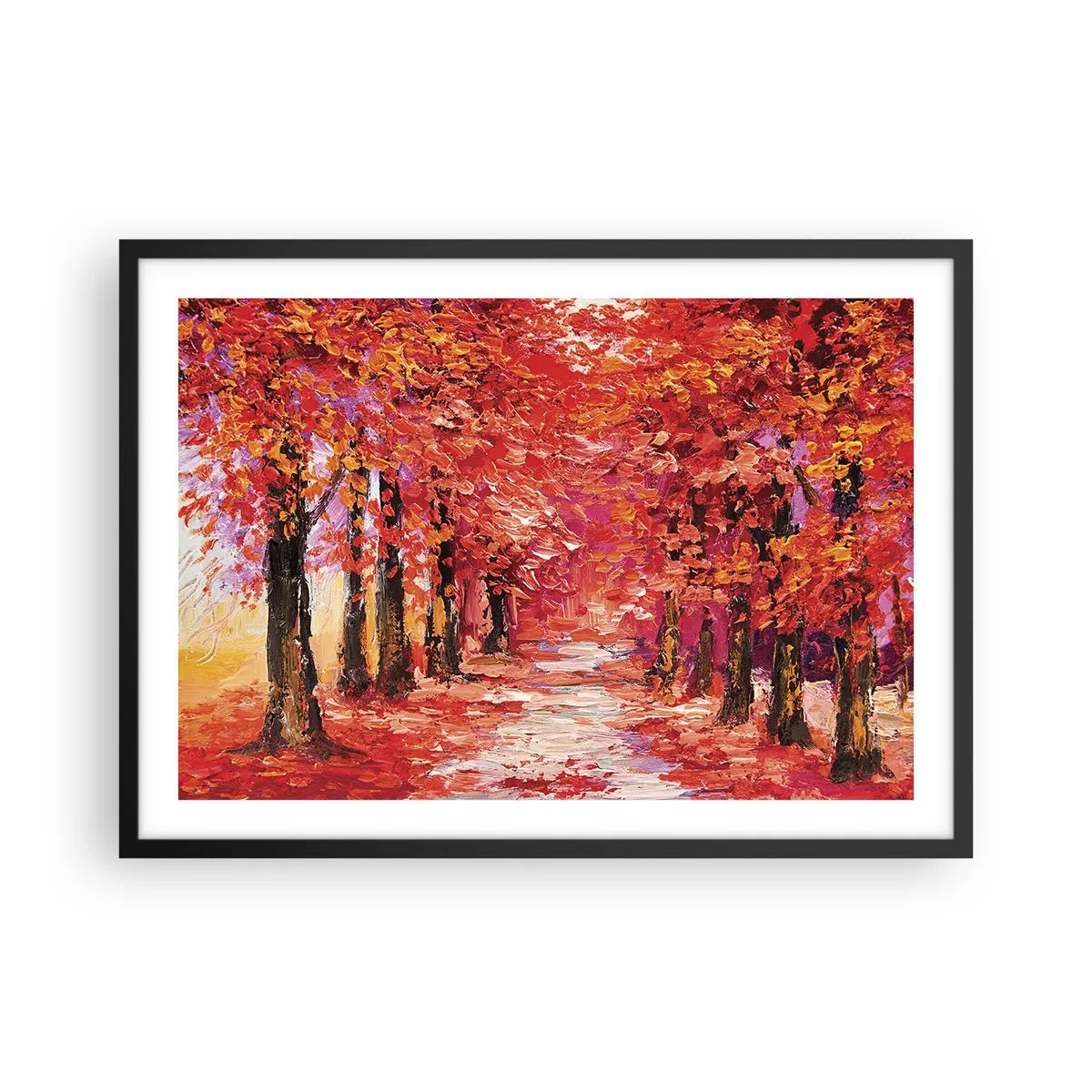 Poster în ramă neagră - Impresie de toamnă - 70x50 cm