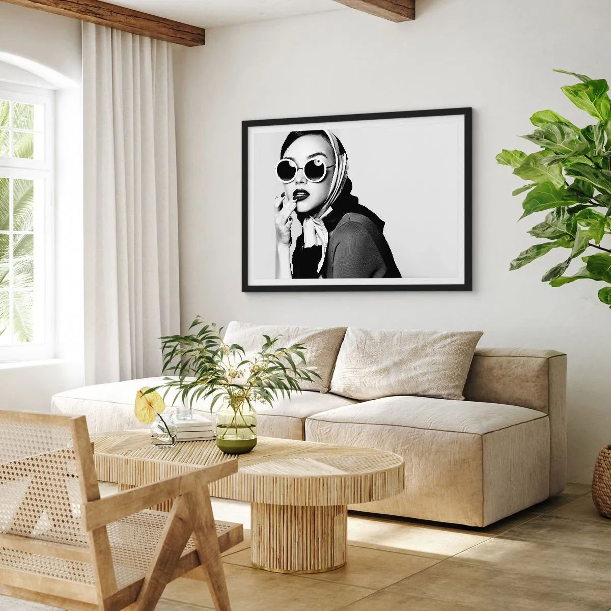 Poster în ramă neagră - Salutări din anii `60. - 70x50 cm