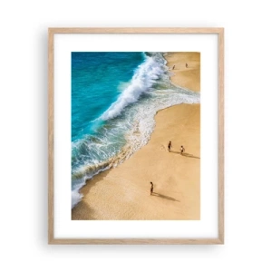 Poster în ramă de stejar deschis - Și apoi soarele, plaja... - 40x50 cm