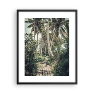 Poster în ramă neagră - Bulevardul cu palmieri - 40x50 cm