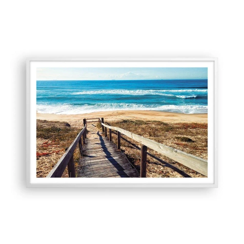 Poster în ramă albă - Aleargă! - 91x61 cm