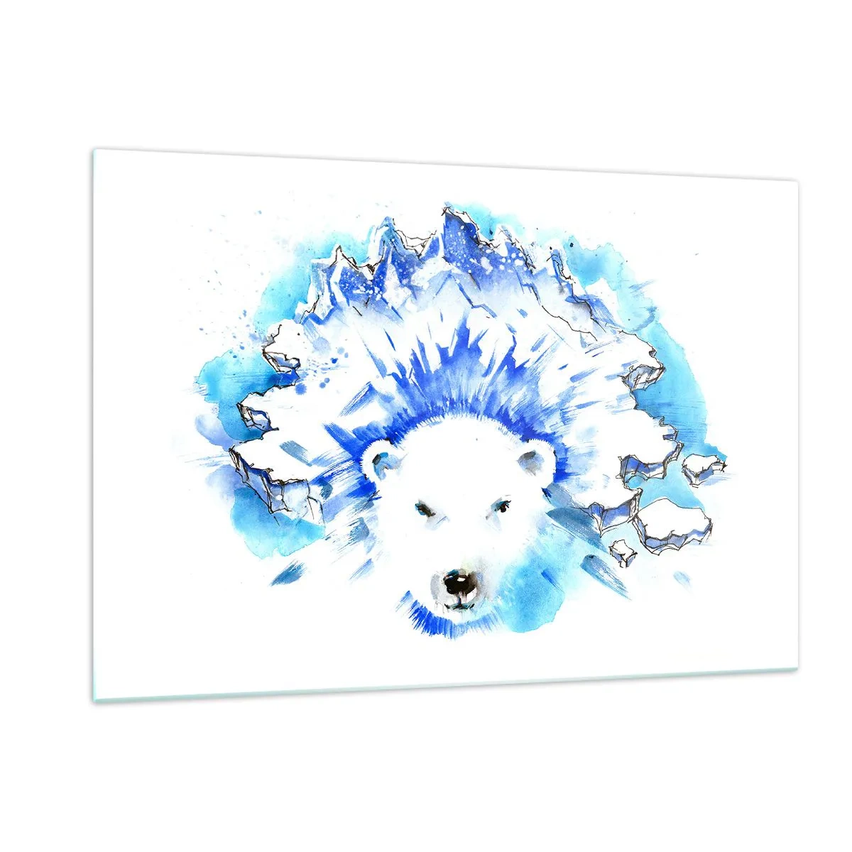 Tablou pe sticlă - Regele Arcticii într-o coroană de gheață - 120x80 cm