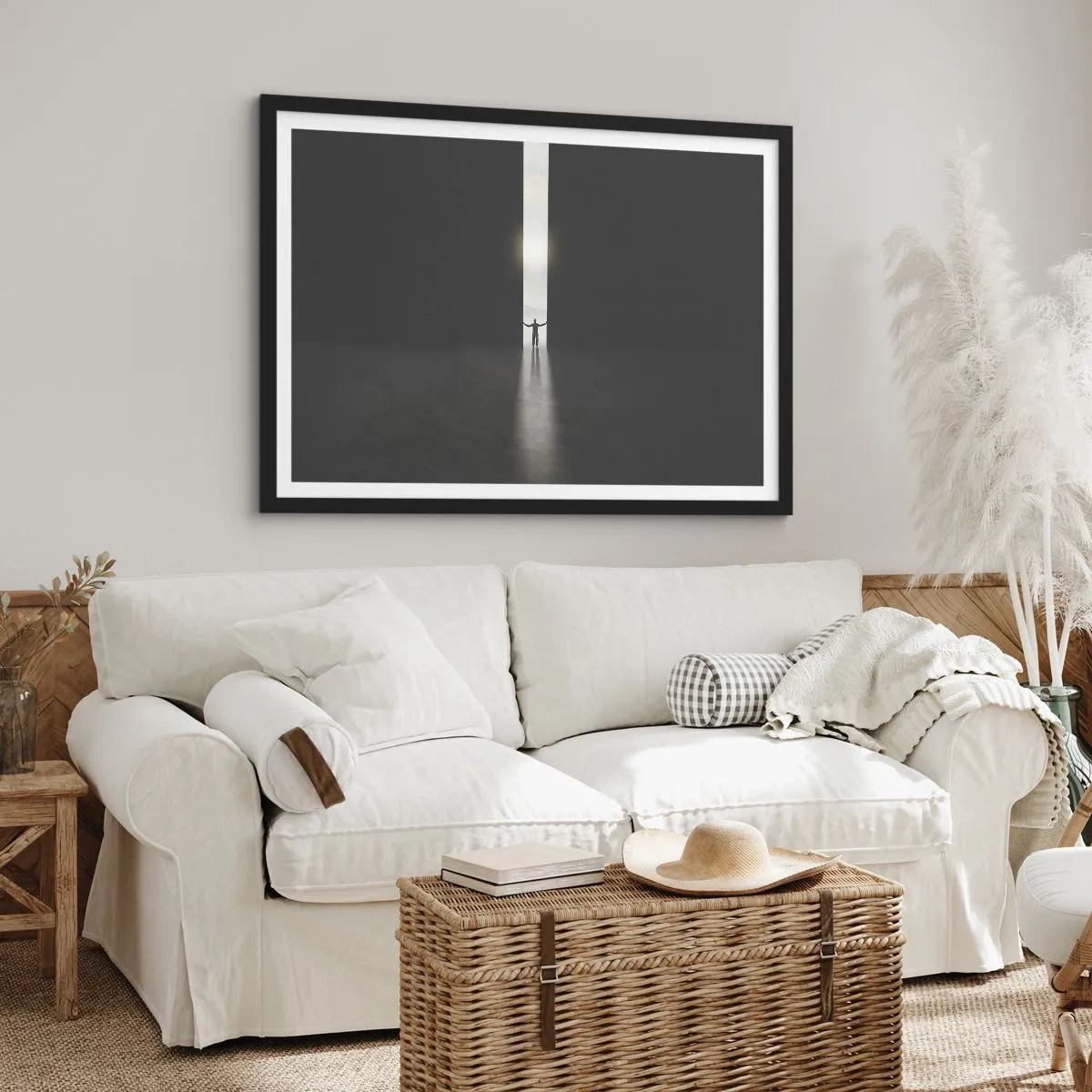 Poster în ramă neagră - Un pas spre un viitor luminos - 40x30 cm
