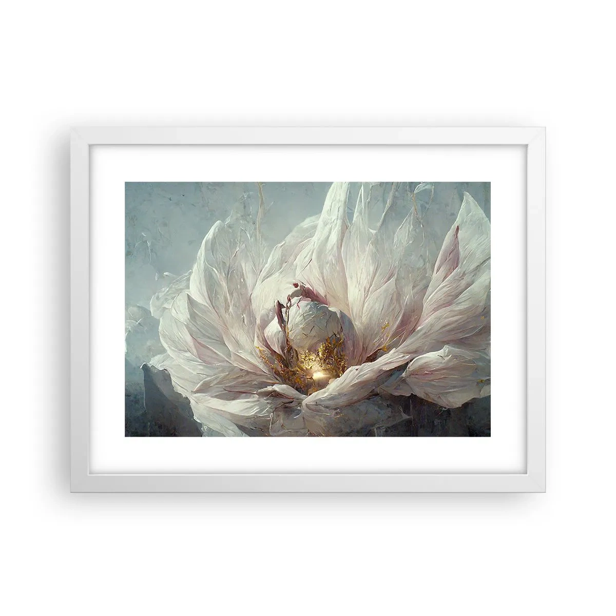 Poster în ramă albă - Înflorește o dată la o sută de ani - 40x30 cm
