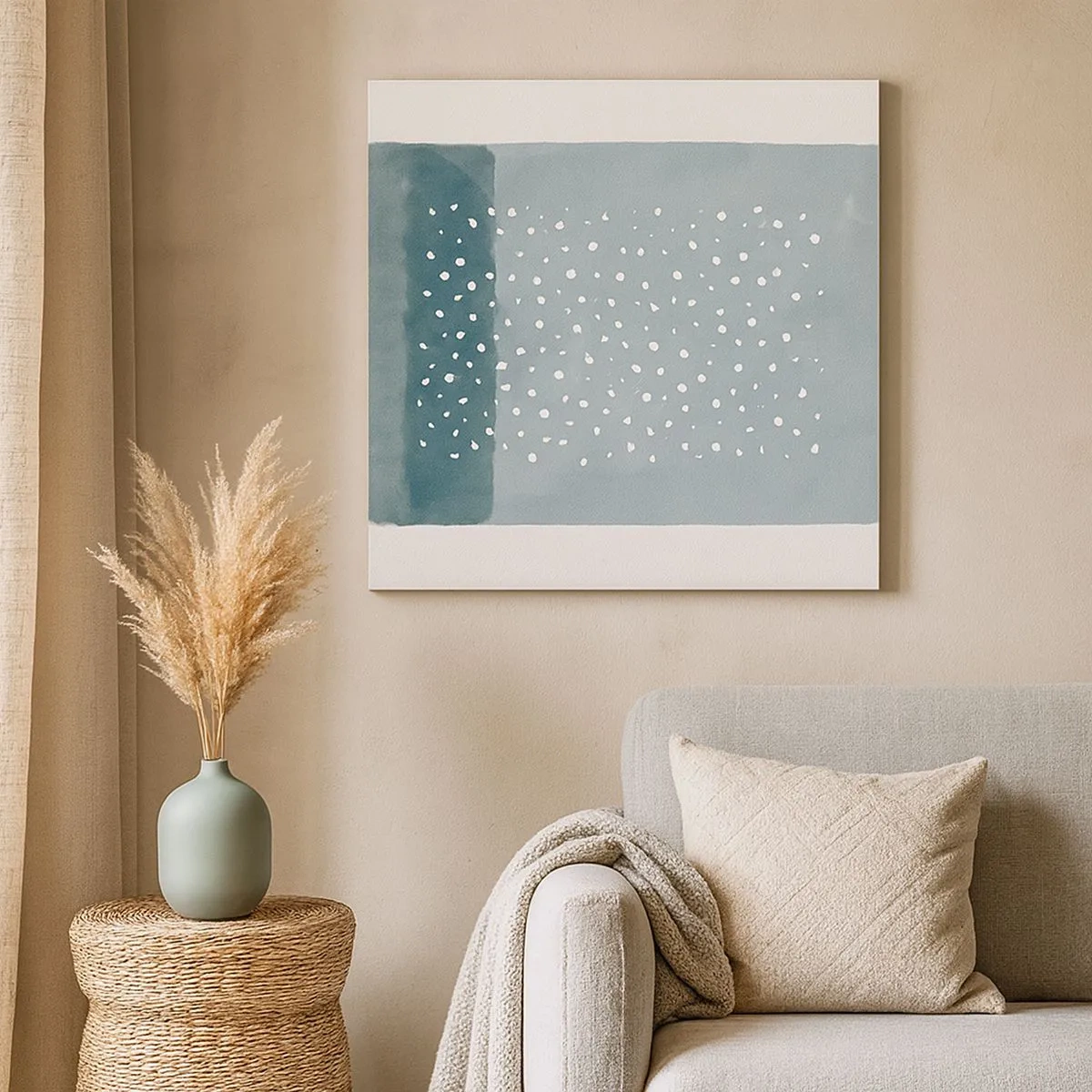 Tablou pe pânză - Crescute pe albastru - 30x30 cm