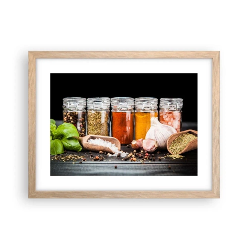 Poster în ramă de stejar deschis - Pentru a da un gust vieții - 40x30 cm