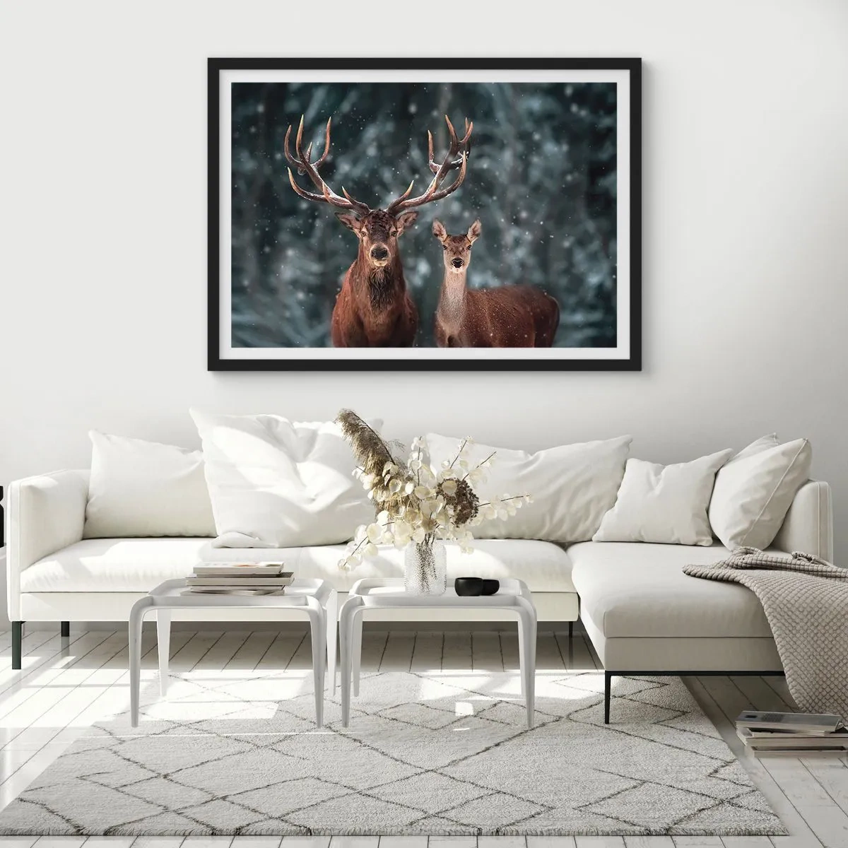 Poster în ramă neagră - Stăpânul pădurii și soția sa - 91x61 cm