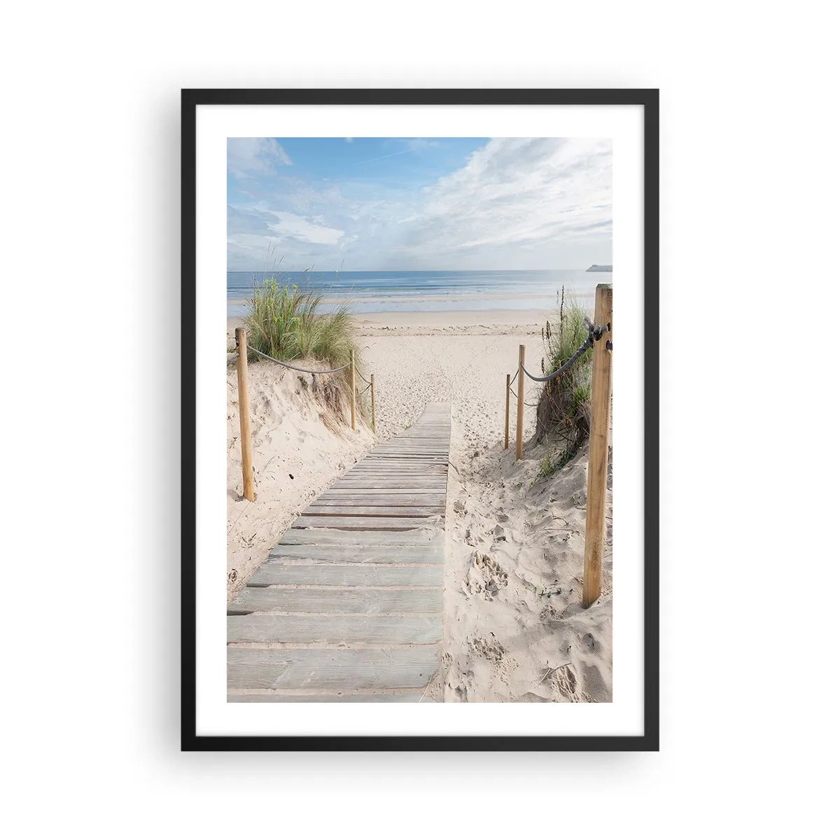 Poster în ramă neagră - Calea spre plajă cu vedere la mare - 50x70cm - Dincolo de orizont - Decorațiune modernă pentru perete pentru living și dormitor ARTTOR