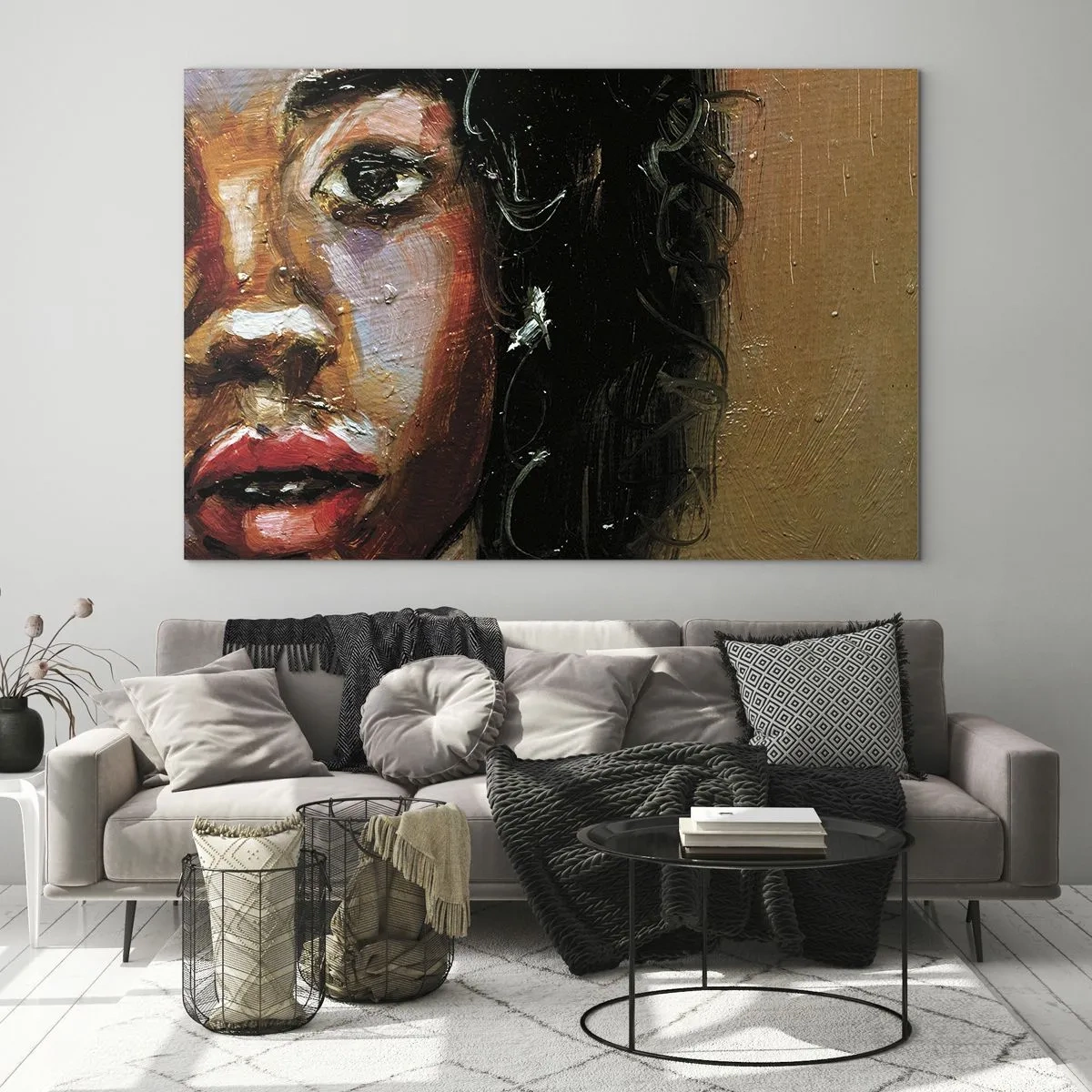 Tablou pe sticlă - Negru și strălucire - 120x80 cm