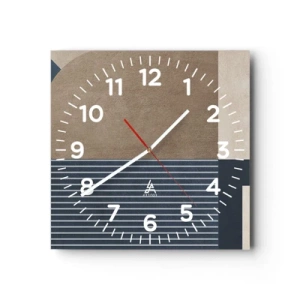 Ceas de perete - Ceas pe sticlă - Compoziție de simplitate și rotunjime - 40x40 cm