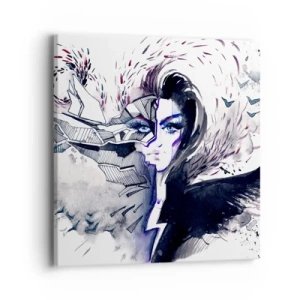 Tablou pe pânză - Demonică și frumoasă - 40x40 cm