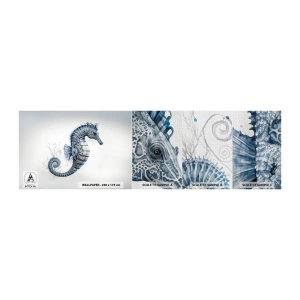 Mostră tapet Premium Canvas - O glumă inocentă a naturii - calut de mare, Litoral, recif de corali - 100x30 cm