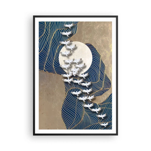 Poster în ramă neagră - Libertate, rătăcire, comunitate - 70x100 cm