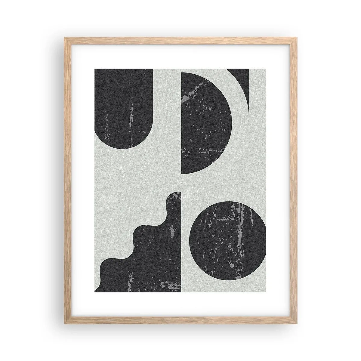 Poster în ramă de stejar deschis - Compoziție deasupra și dedesubt - 40x50 cm