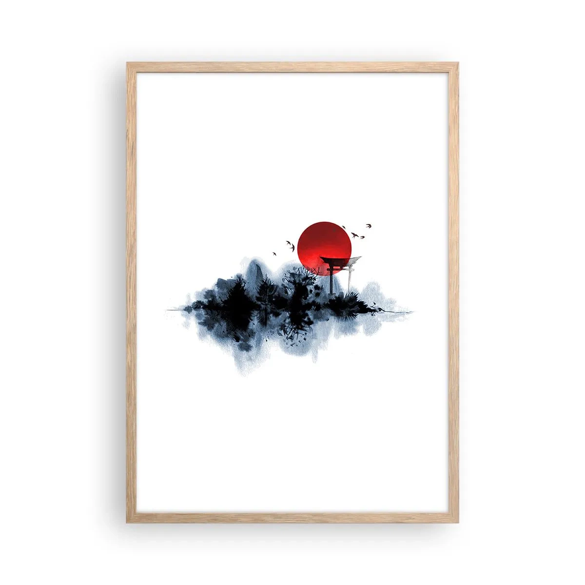 Poster în ramă de stejar deschis - O vedere japoneză - 50x70 cm