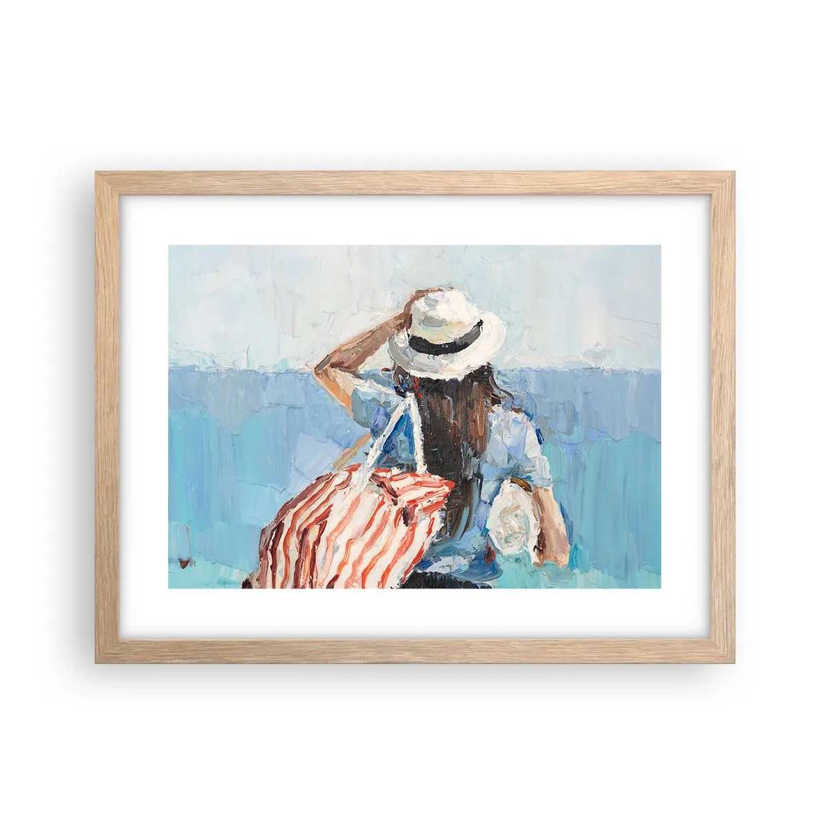 Poster în ramă de stejar deschis - Bine ați venit în concediu - 40x30 cm