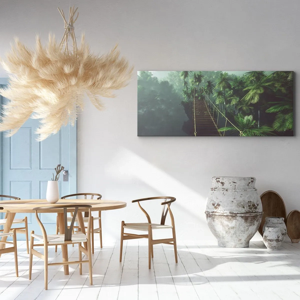 Tablou pe pânză - Deasupra cazanului verde - 120x50 cm