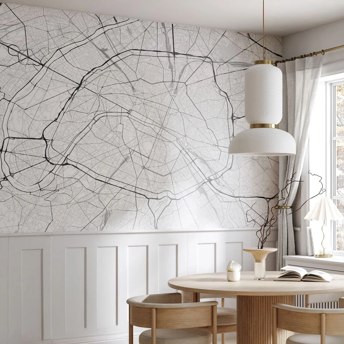 Tapet Standard Eco - Floarea Parisului - Oraș, Harta orasului, Paris - 300x210 cm