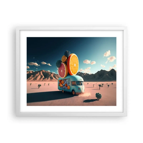 Poster în ramă albă - Gustul vacanței - 50x40 cm