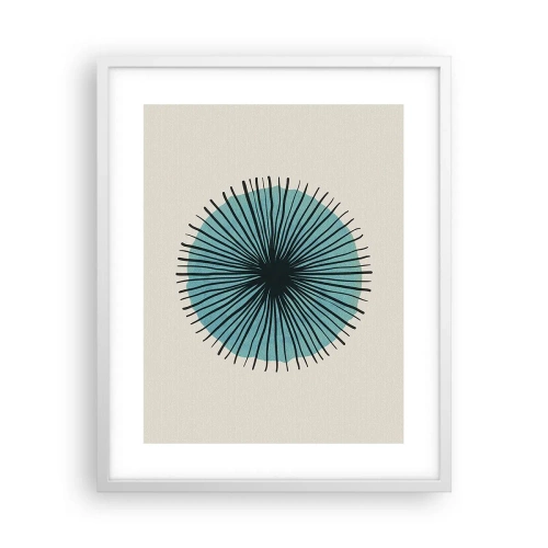 Poster în ramă albă - Radiant pe albastru - 40x50 cm