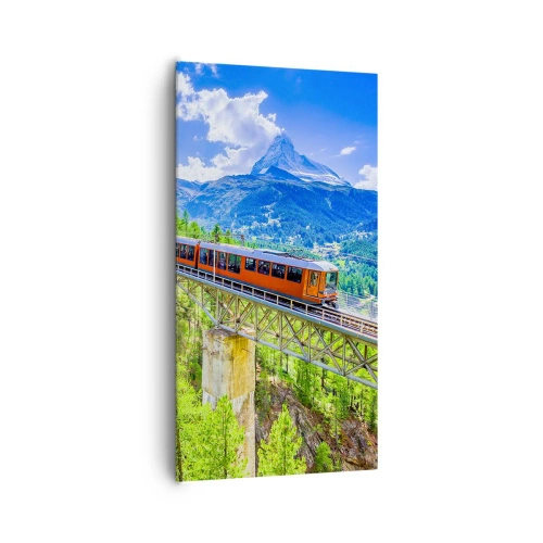 Tablou pe pânză - Calea ferată din Alpi - 65x120 cm