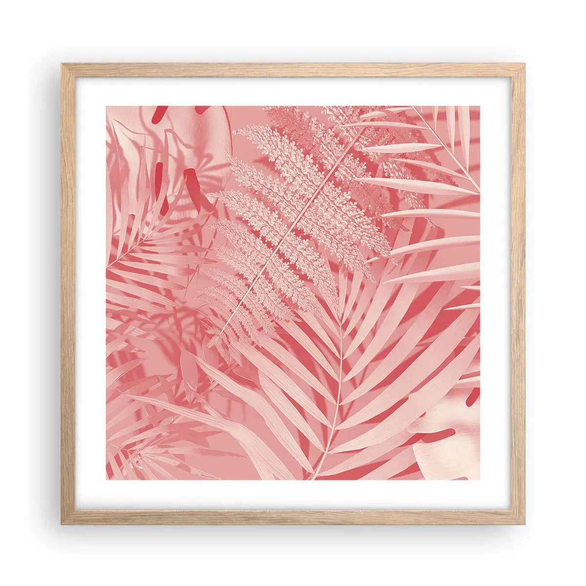 Poster în ramă de stejar deschis - Conceptul roz - 50x50 cm