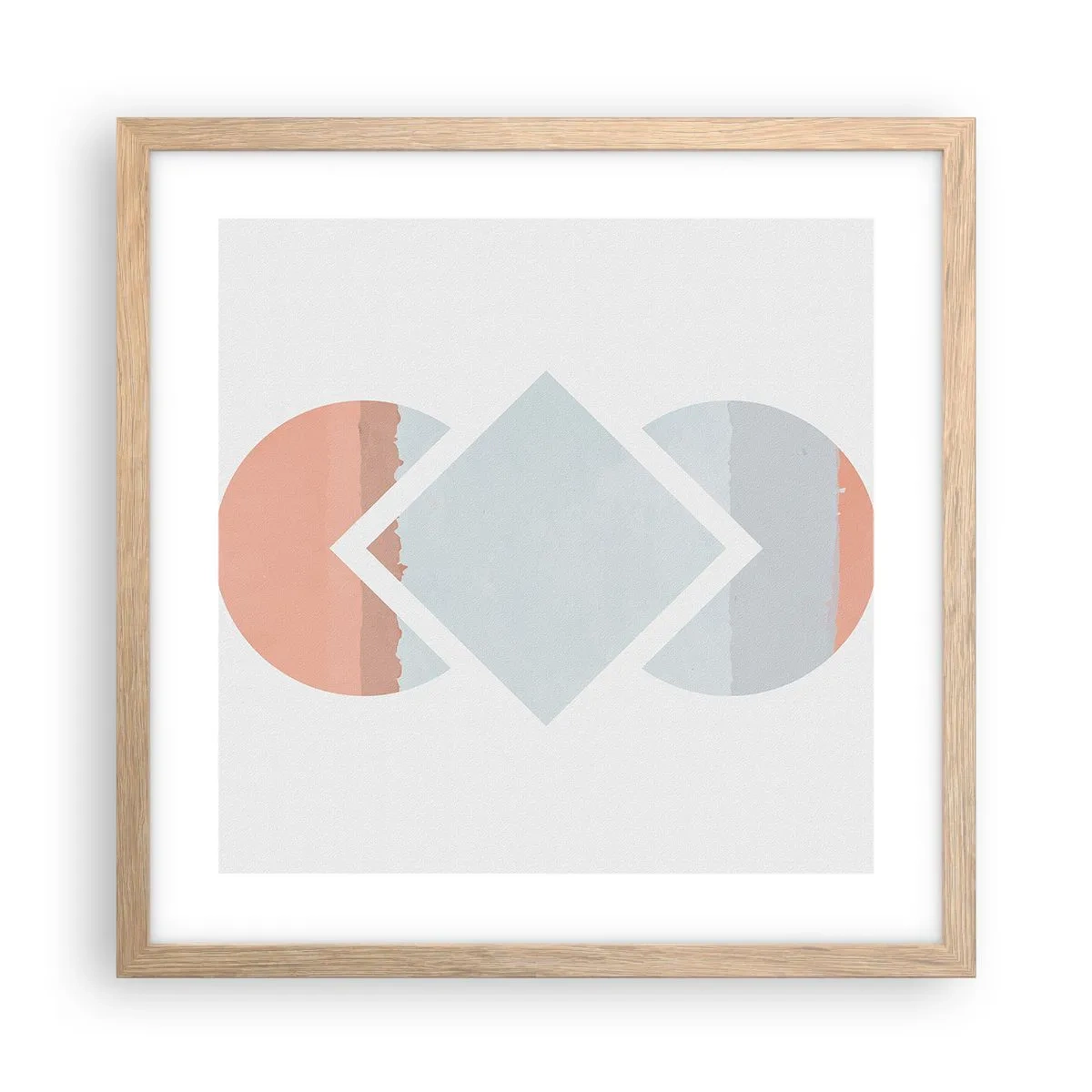 Poster în ramă de stejar deschis - Situația este clară - 40x40 cm