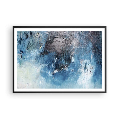 Poster în ramă neagră - Rapsodie albastră - 100x70 cm