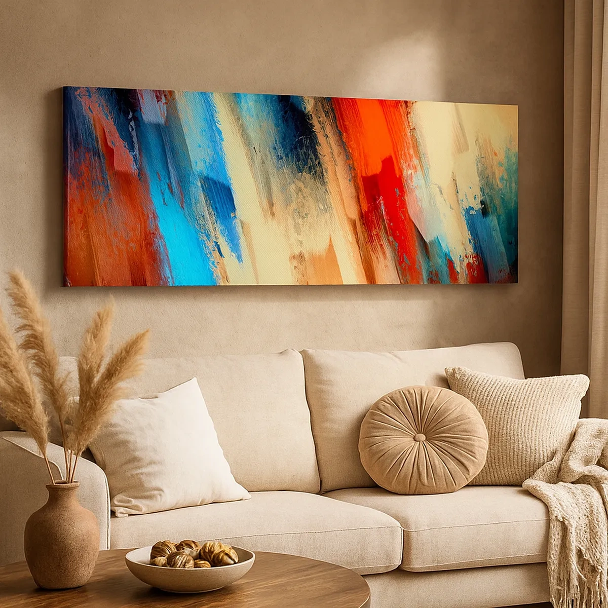 Tablou pe pânză - O cascadă de culori - 30x30 cm