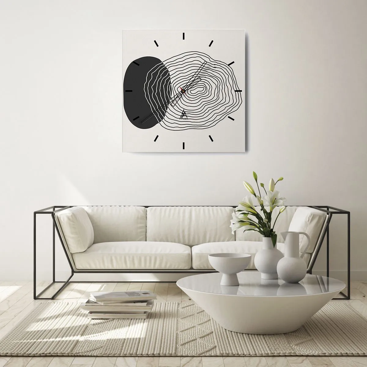 Ceas de perete - Ceas pe sticlă - Persistență și vibrațiile - 30x30 cm