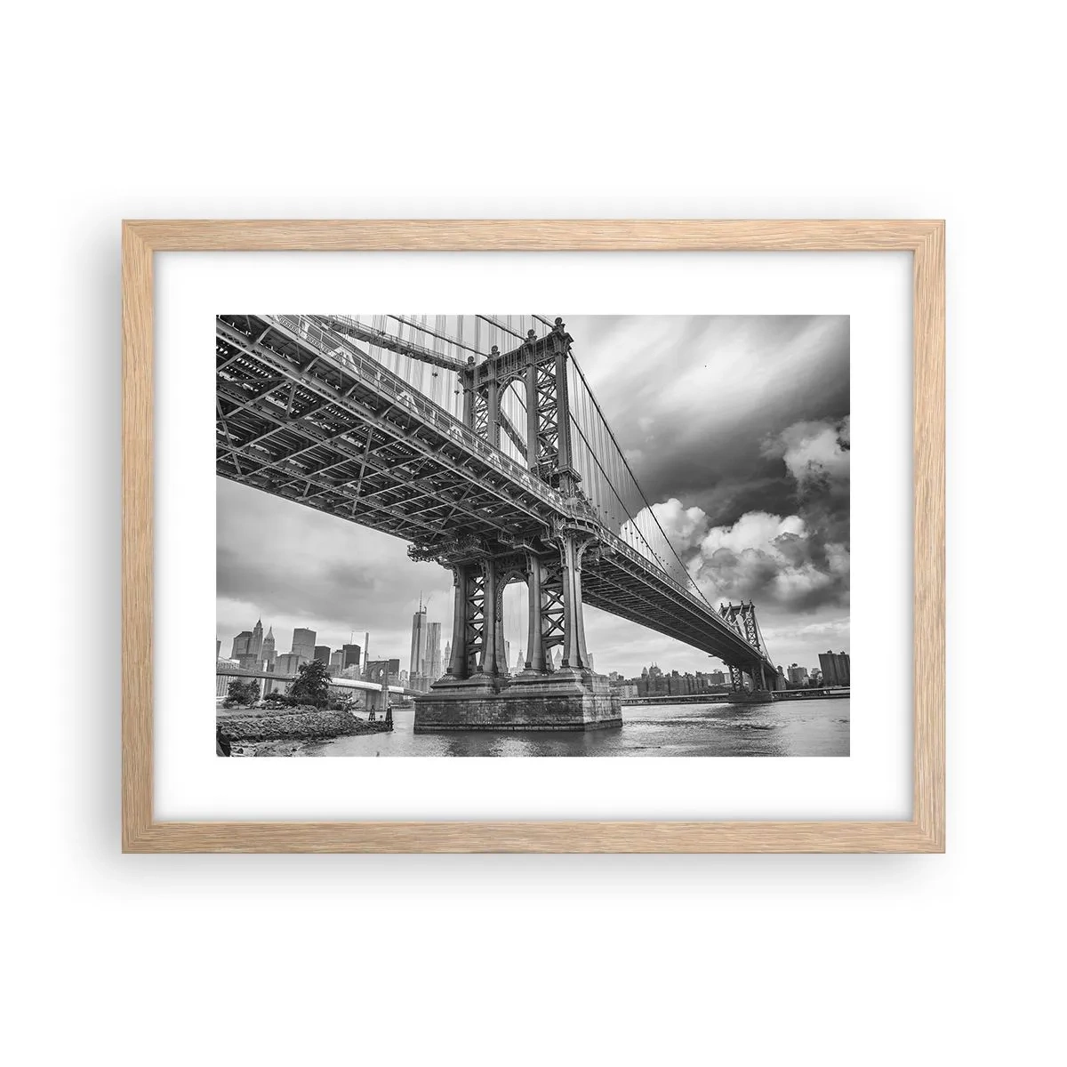 Poster în ramă de stejar deschis - Spre inima orașului - 40x30 cm