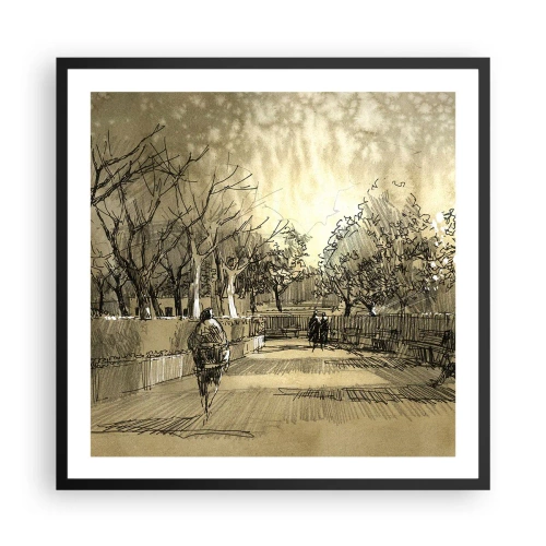 Poster în ramă neagră - Un moment reținut cu pene - 60x60 cm