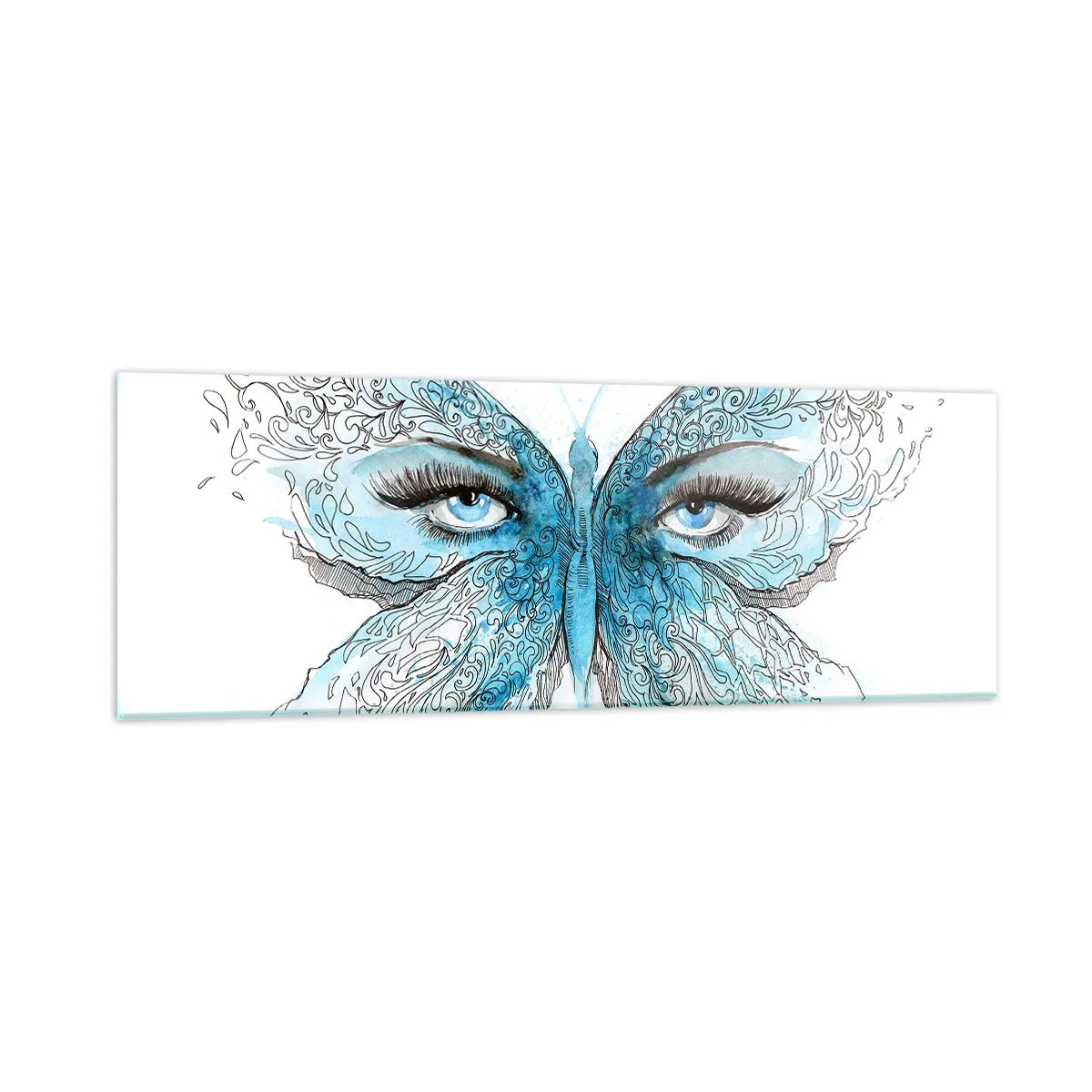 Tablou pe sticlă - Polyommatus eros - 90x30 cm