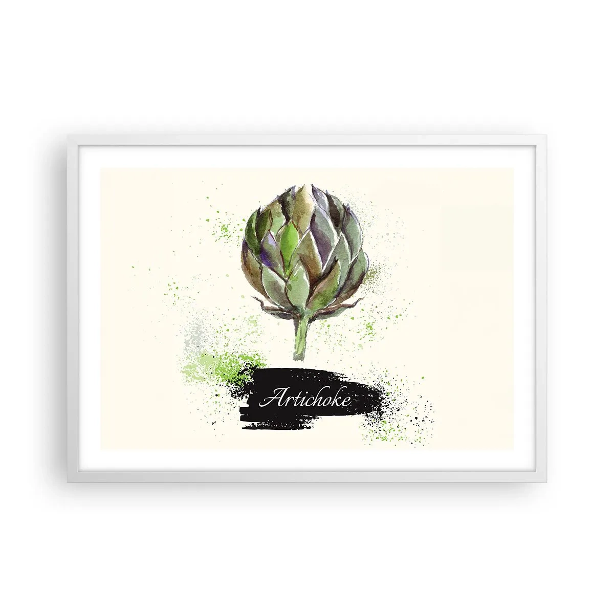 Poster în ramă albă - Trăiască legumele! - 70x50 cm