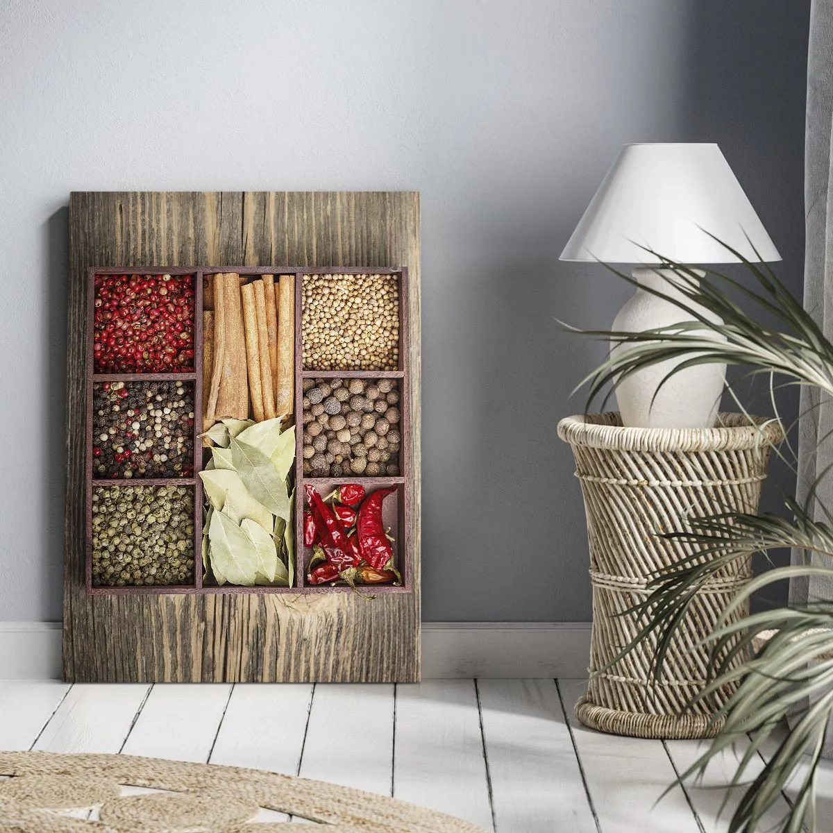 Tablou pe pânză - Ordine de forme, buchet de arome - 55x100 cm