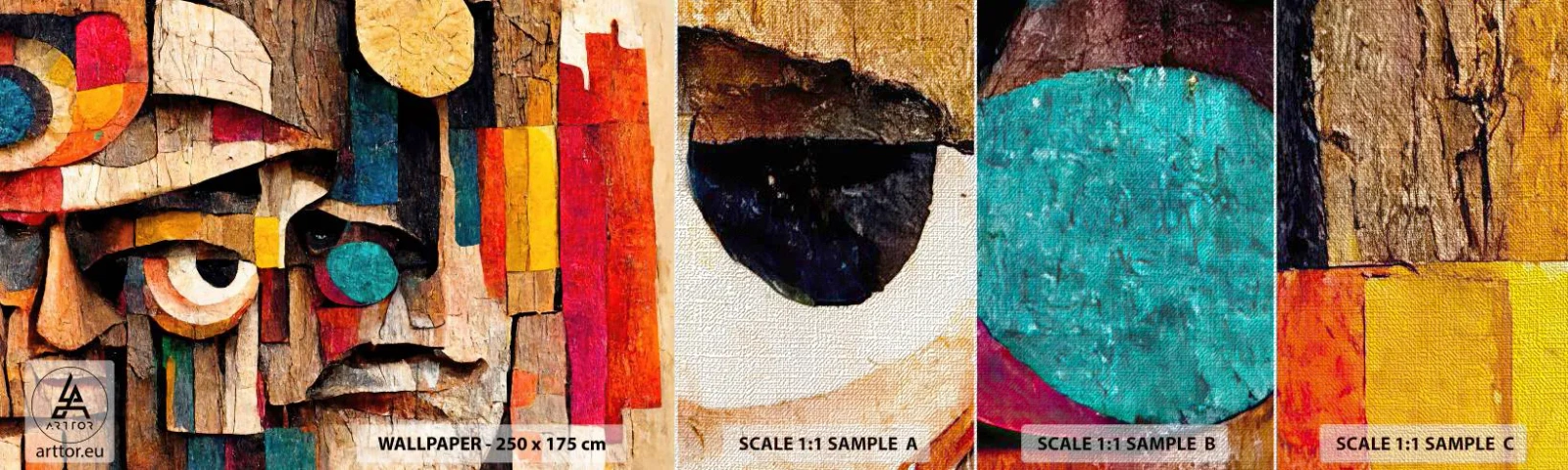 Mostră tapet Premium Canvas - Te văd... - Abstracția, Lemn, Sculptură - 100x30 cm