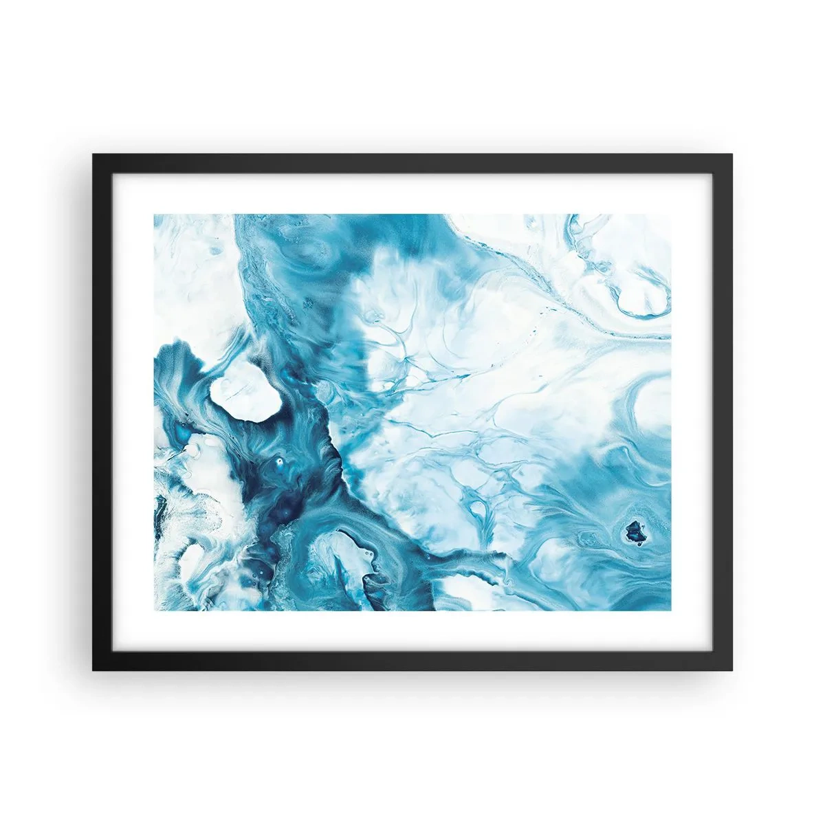 Poster în ramă neagră - Concert de nuanțe de albastru - 50x40 cm