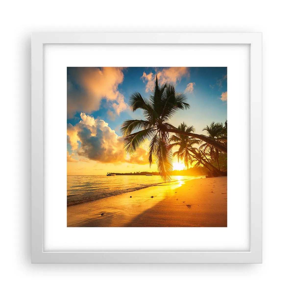 Poster în ramă albă - Visul din Caraibe - 30x30 cm