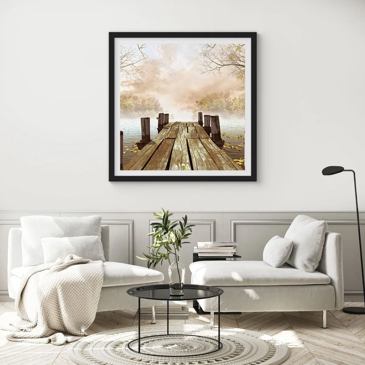 Poster în ramă neagră - Tristețea blândă a toamnei - 30x30 cm