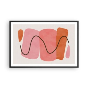 Poster în ramă neagră - Mișcarea blândă a formelor - 91x61 cm