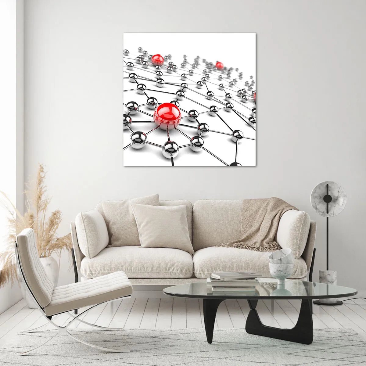 Tablou pe sticlă - Plasă de argint - 70x70 cm