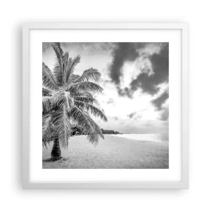Poster în ramă albă - Când tânjești după singurătate... - 40x40 cm