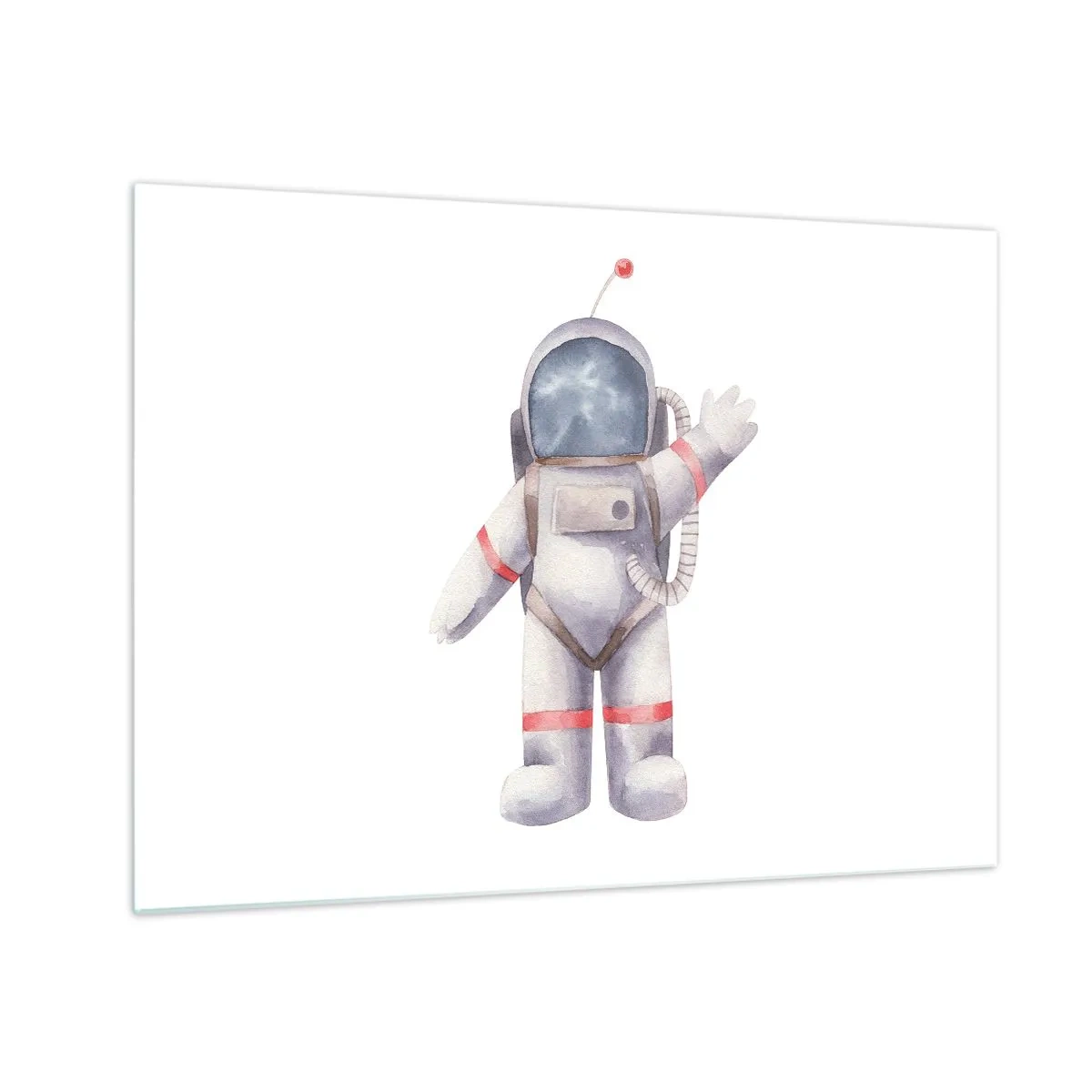 Tablou pe sticlă - Astronautul flutură în spațiu - 70x50cm - Pe curând! - Decorațiune modernă pentru perete pentru living și dormitor ARTTOR