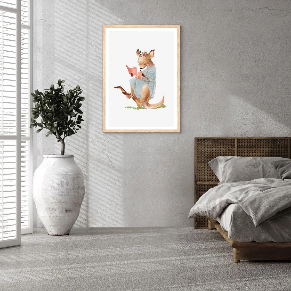 Poster în ramă de stejar deschis - Citește-mi, mamă - 50x70 cm
